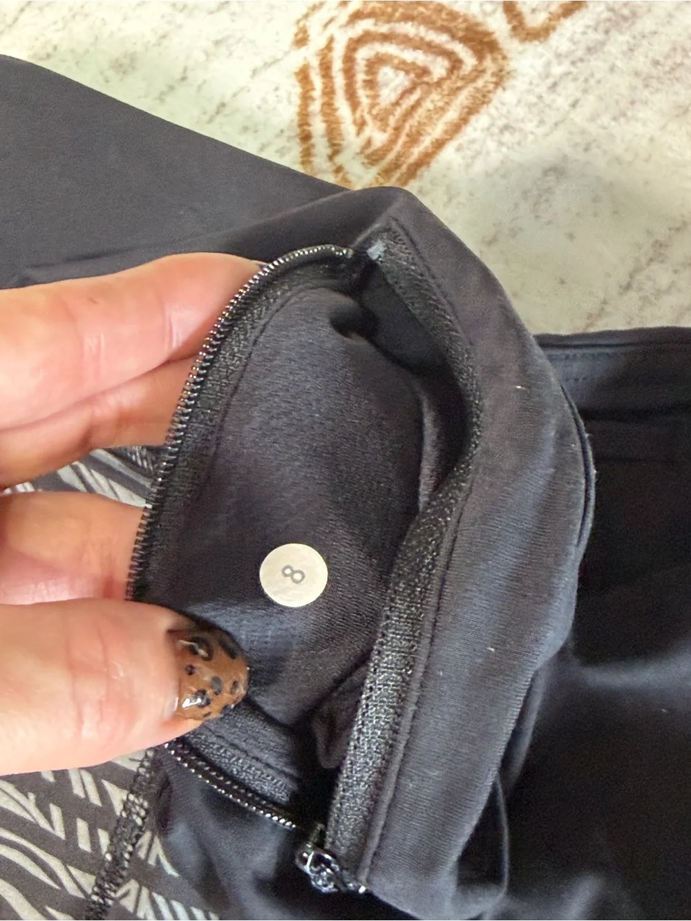Lululemon Black and gray striped Athletic Leggings